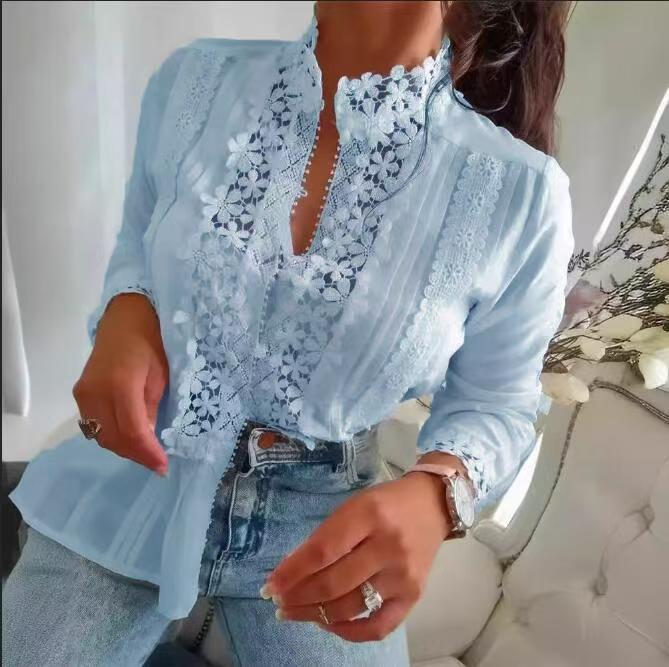 Marga | Gebloemde Kantblouse