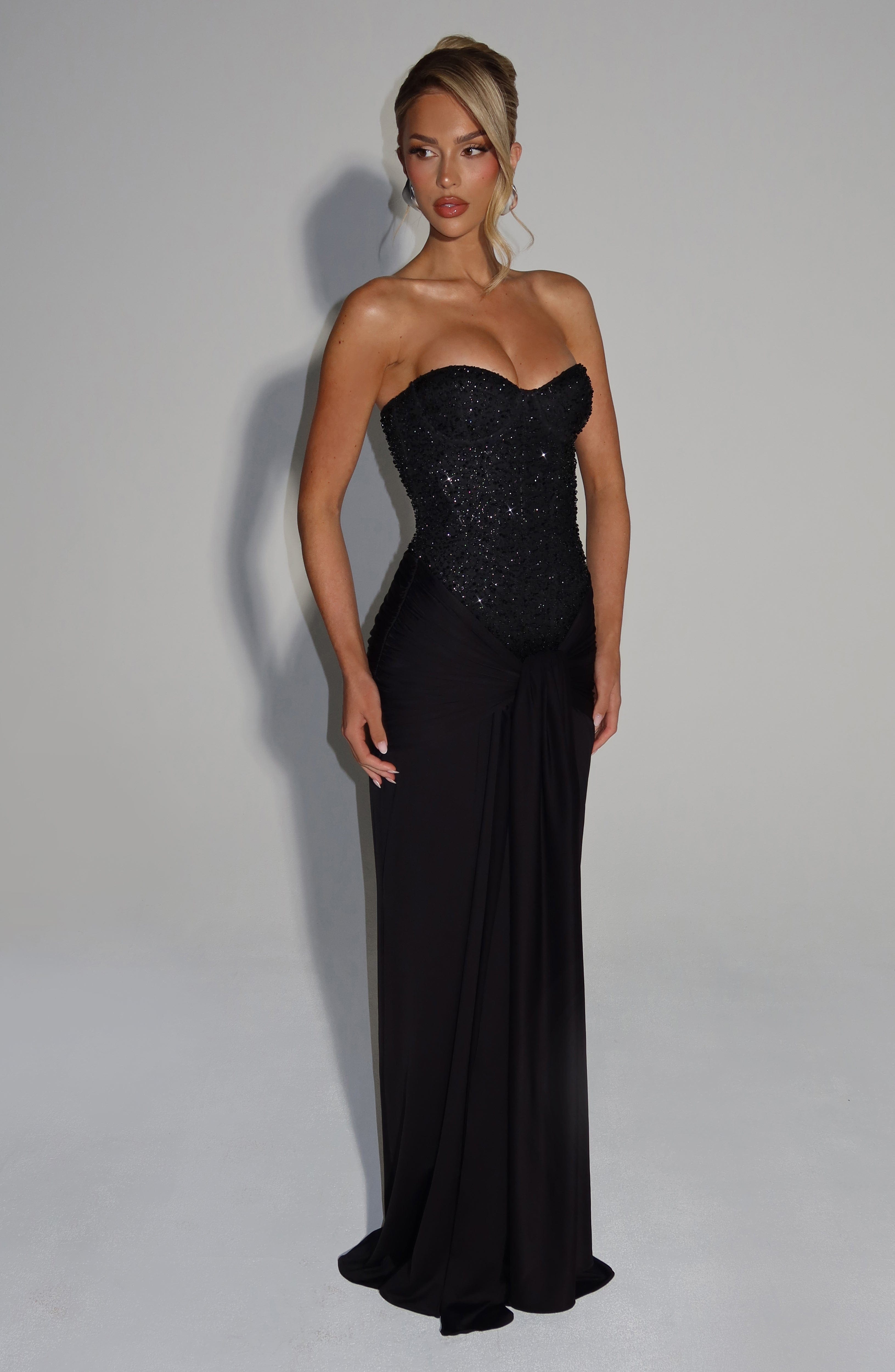 Ellen | Elegante strapless maxi-jurk