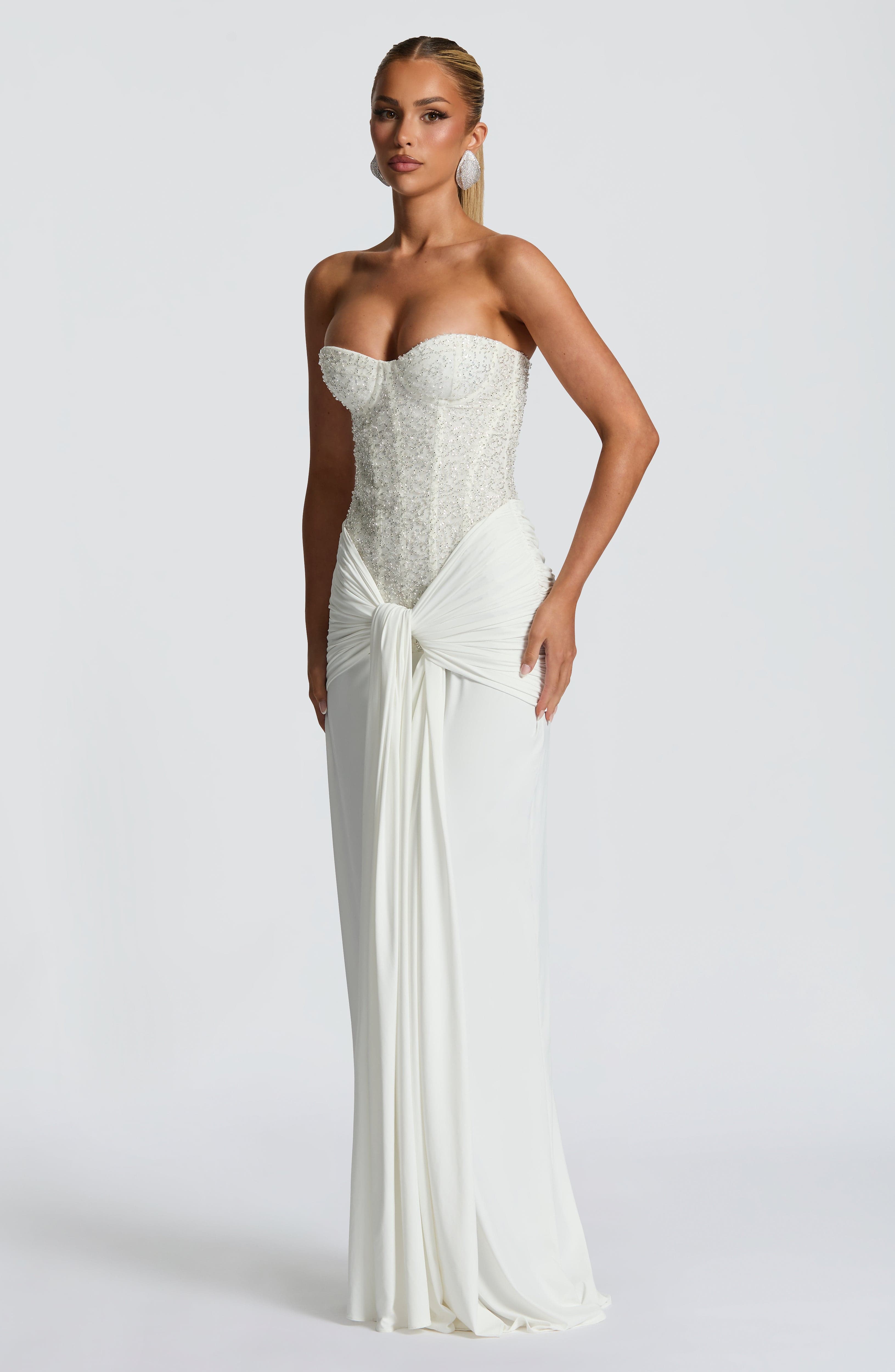 Ellen | Elegante strapless maxi-jurk