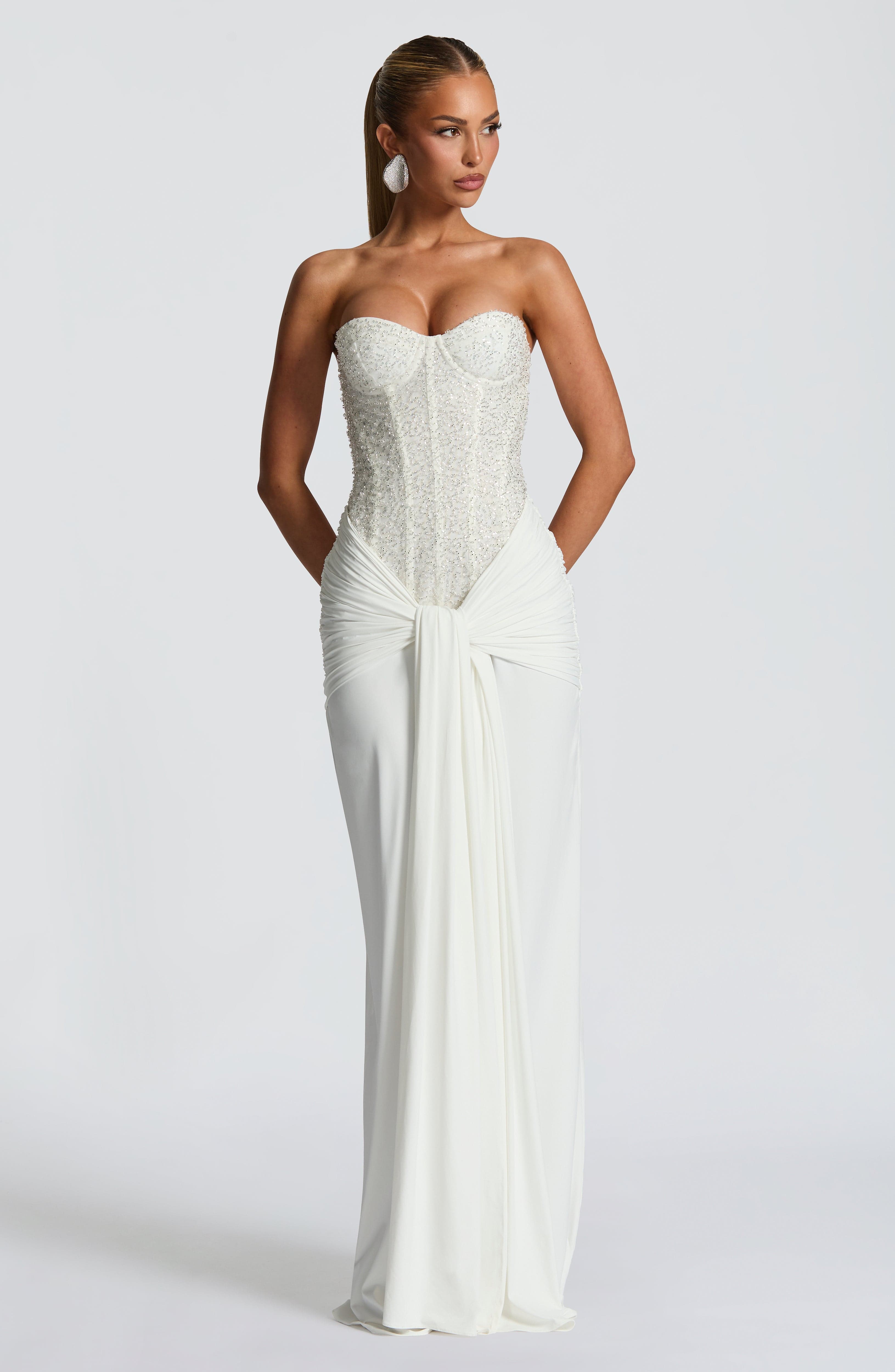Ellen | Elegante strapless maxi-jurk