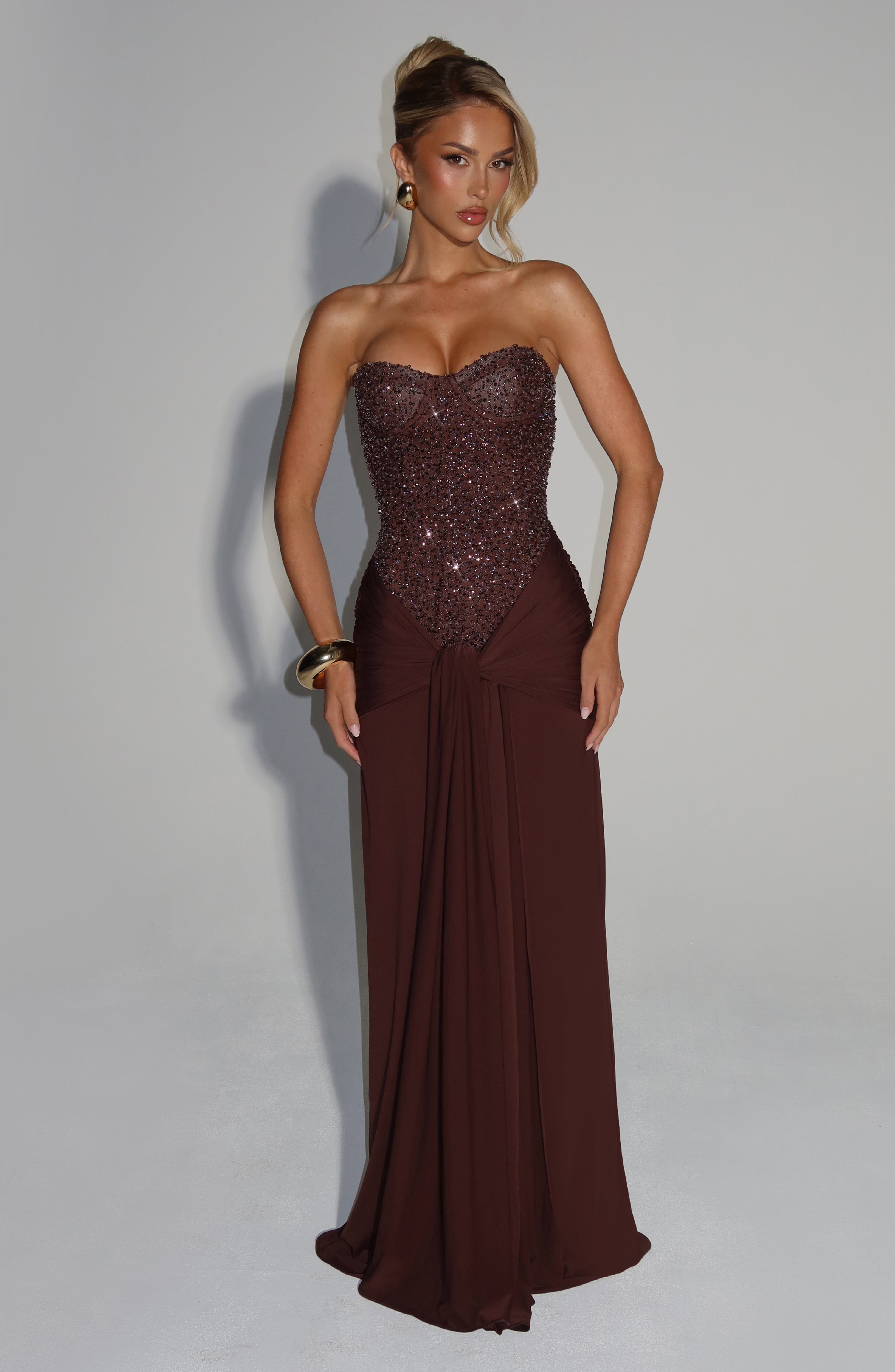 Ellen | Elegante strapless maxi-jurk