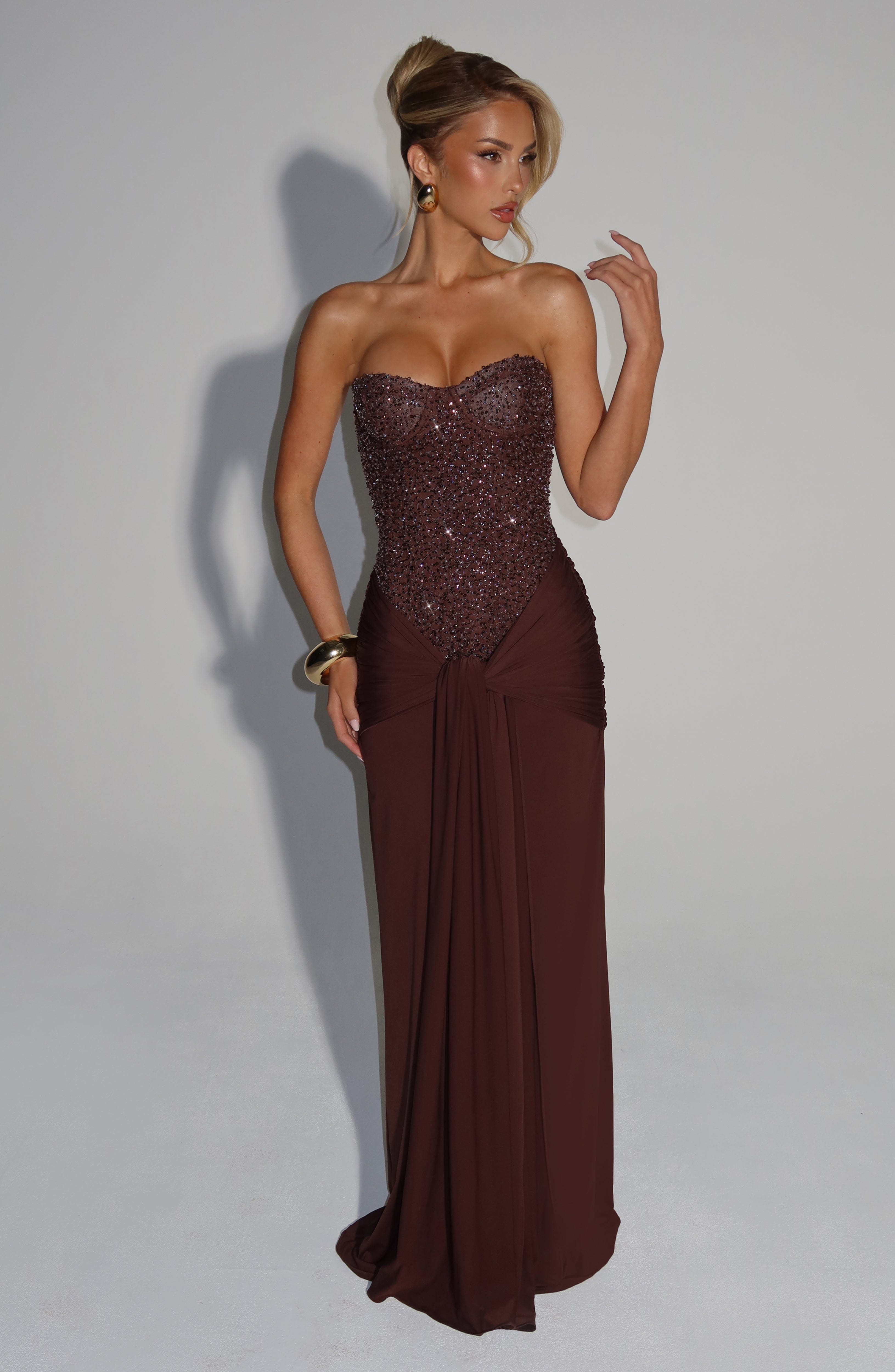 Ellen | Elegante strapless maxi-jurk