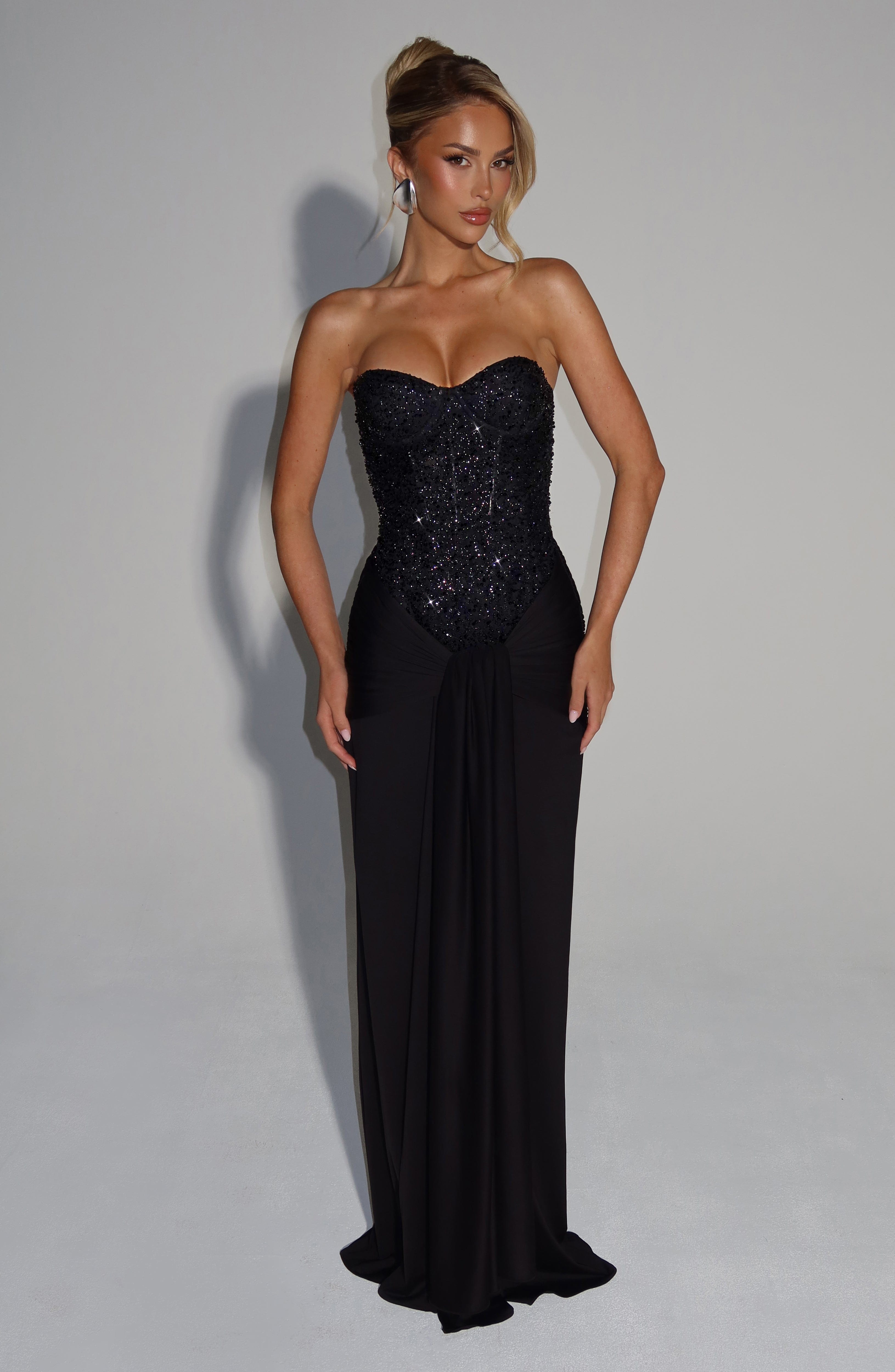 Ellen | Elegante strapless maxi-jurk