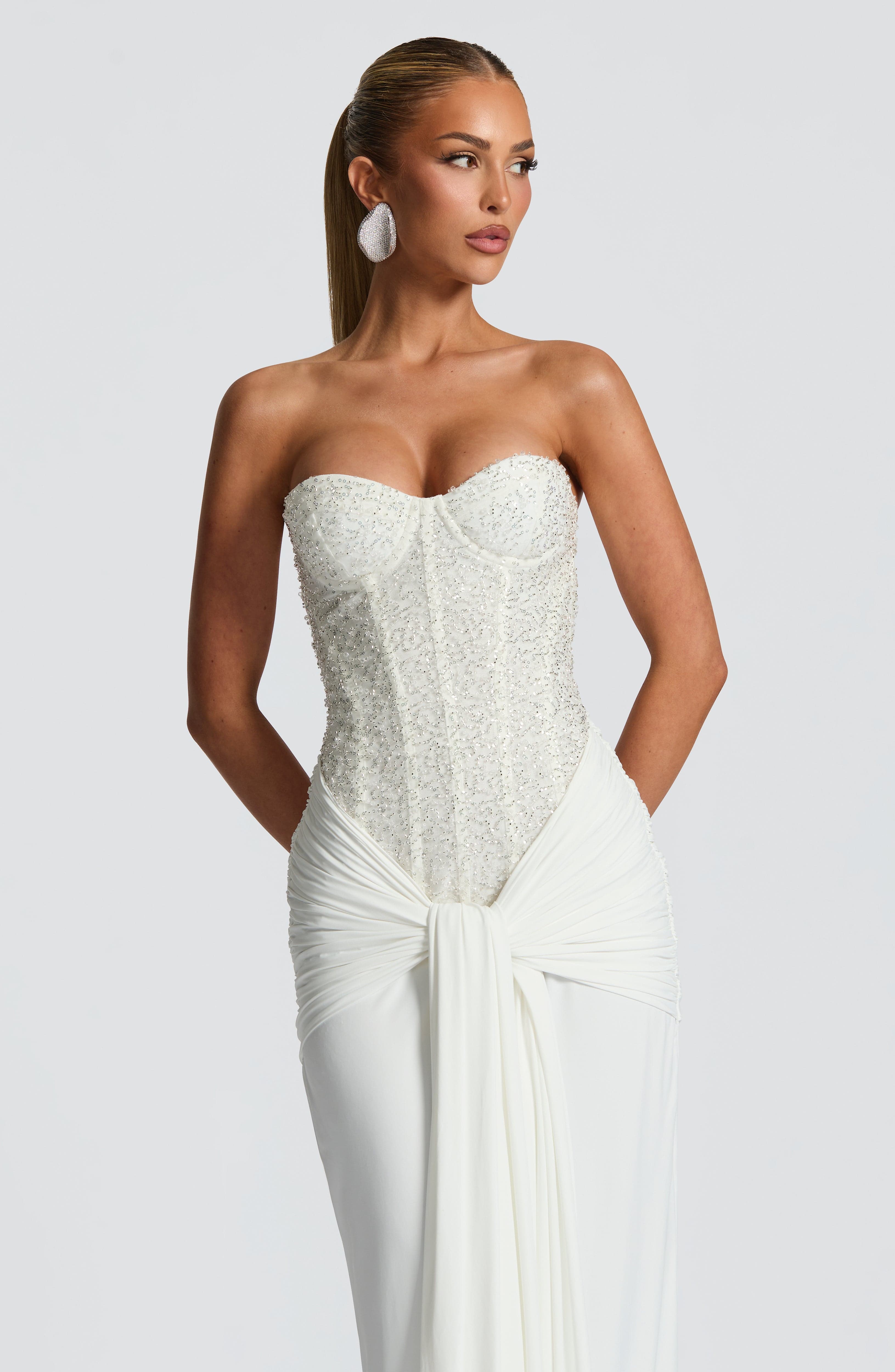 Ellen | Elegante strapless maxi-jurk