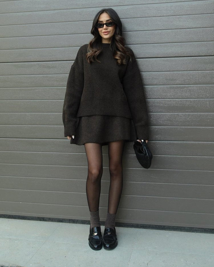 Roos | Elegante gebreide tweedelige set