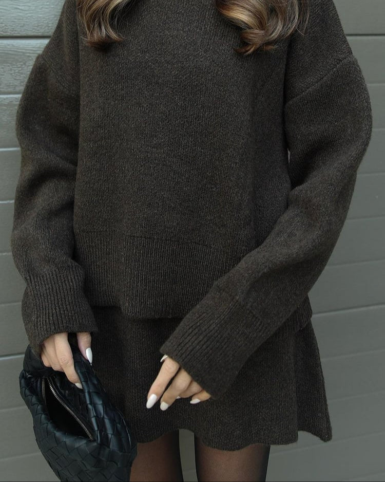 Roos | Elegante gebreide tweedelige set