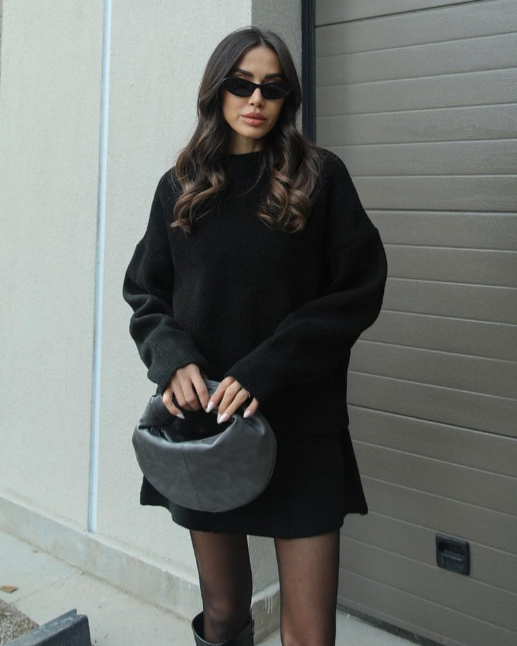 Roos | Elegante gebreide tweedelige set