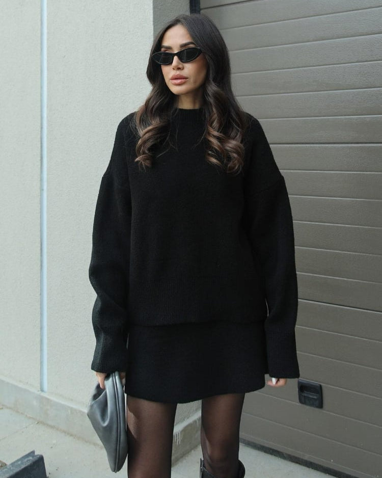 Roos | Elegante gebreide tweedelige set